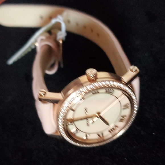 Michael Kors Women's Petite Norie Pink Mother of Pearl Dial Pink Leather Watch - Picture 5 of 9